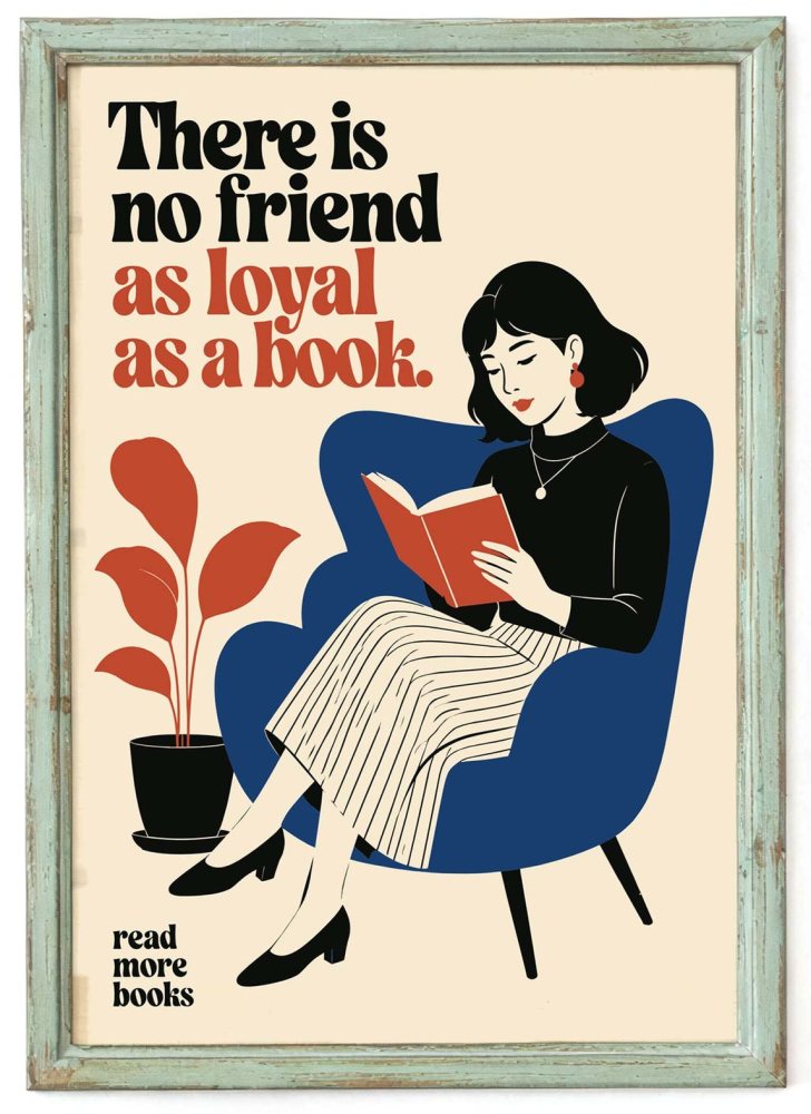 Woman Reading Book Wall Art