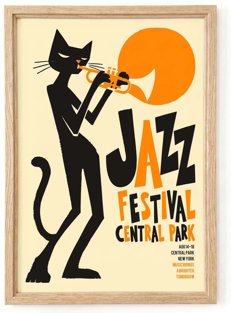 Jazz Festival Cat Poster
