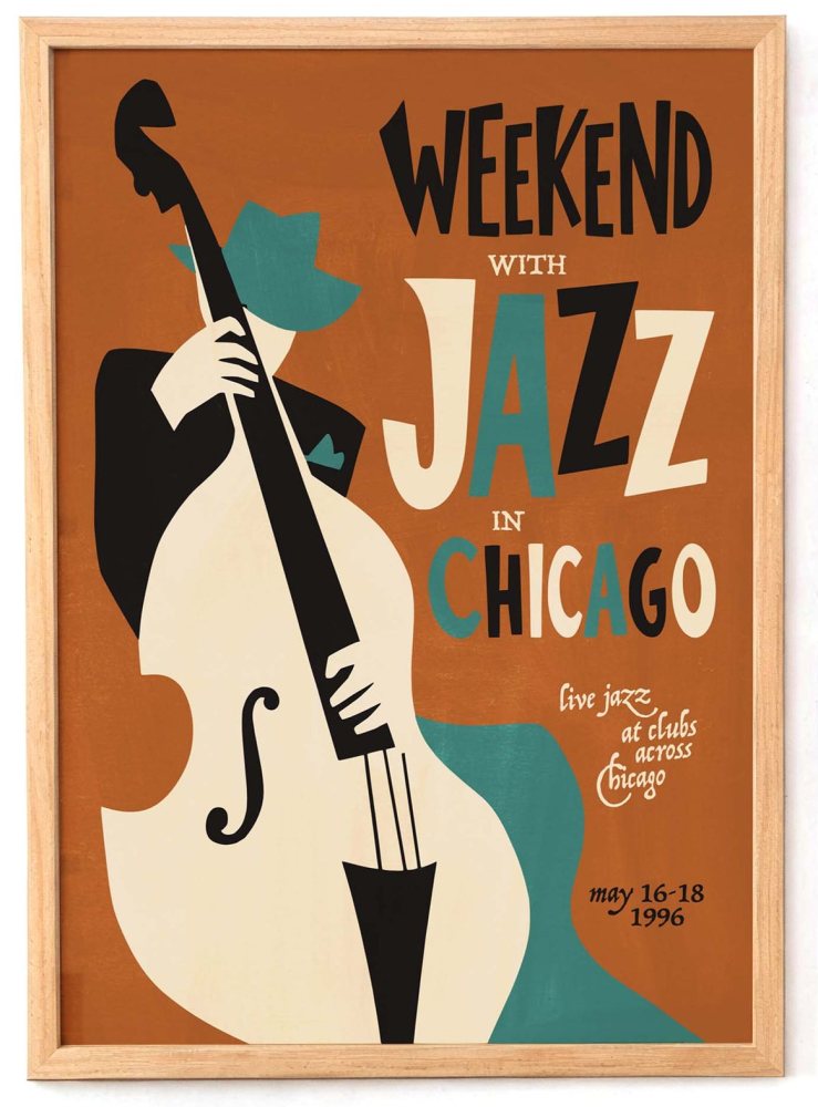 Chicago Jazz Double Bass Print