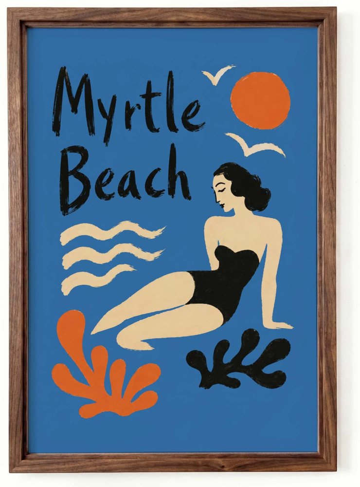 Myrtle Beach Retro Travel Poster