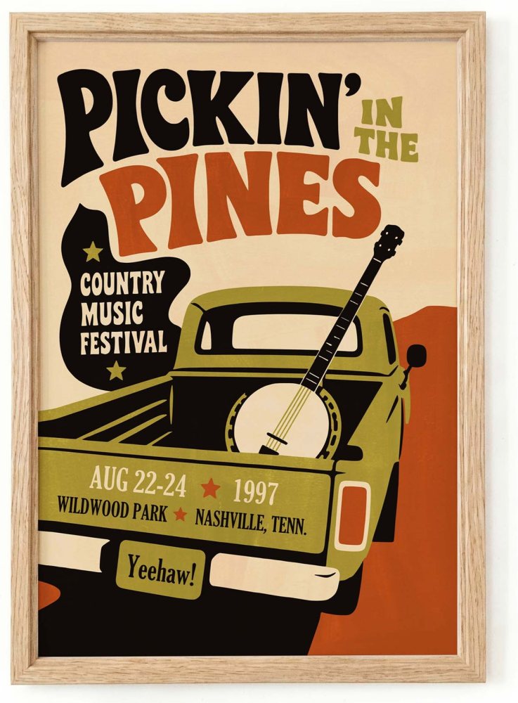 Pickin’ Pines Country Music Festival Poster Print