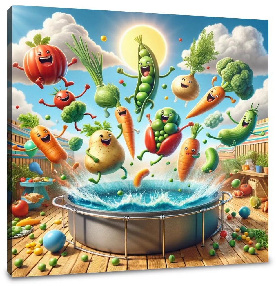Vegetable Pool Party Canvas