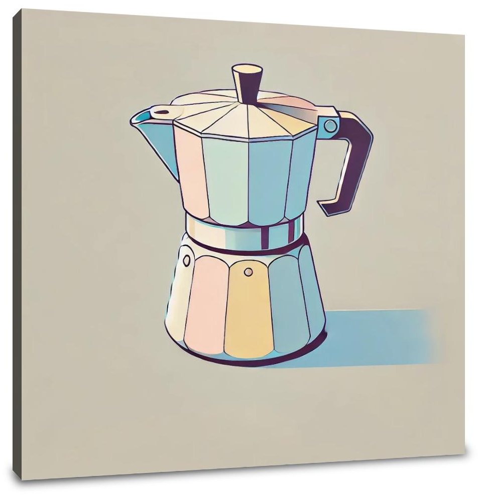 Pastel Cafetière Elegance Canvas