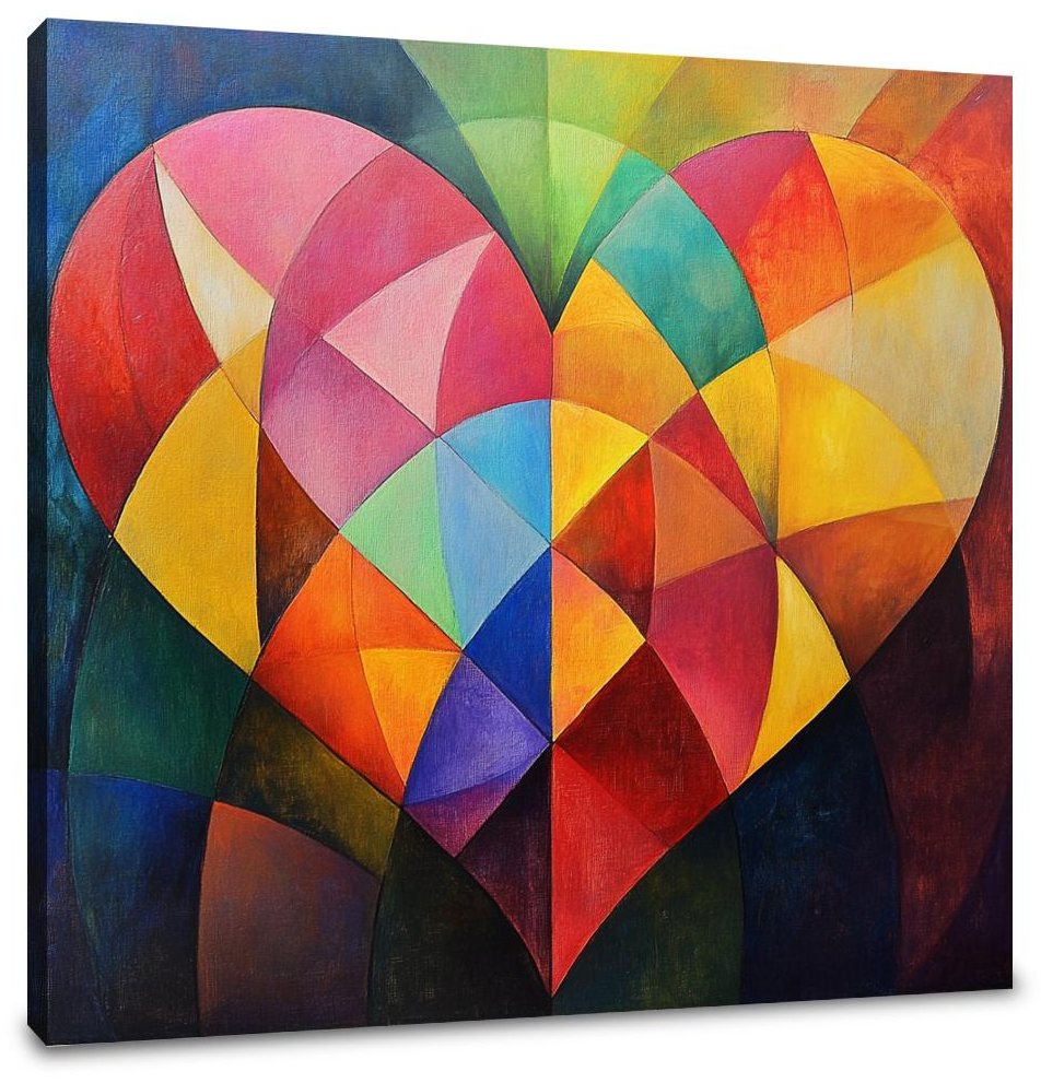 Geometric Heart Canvas