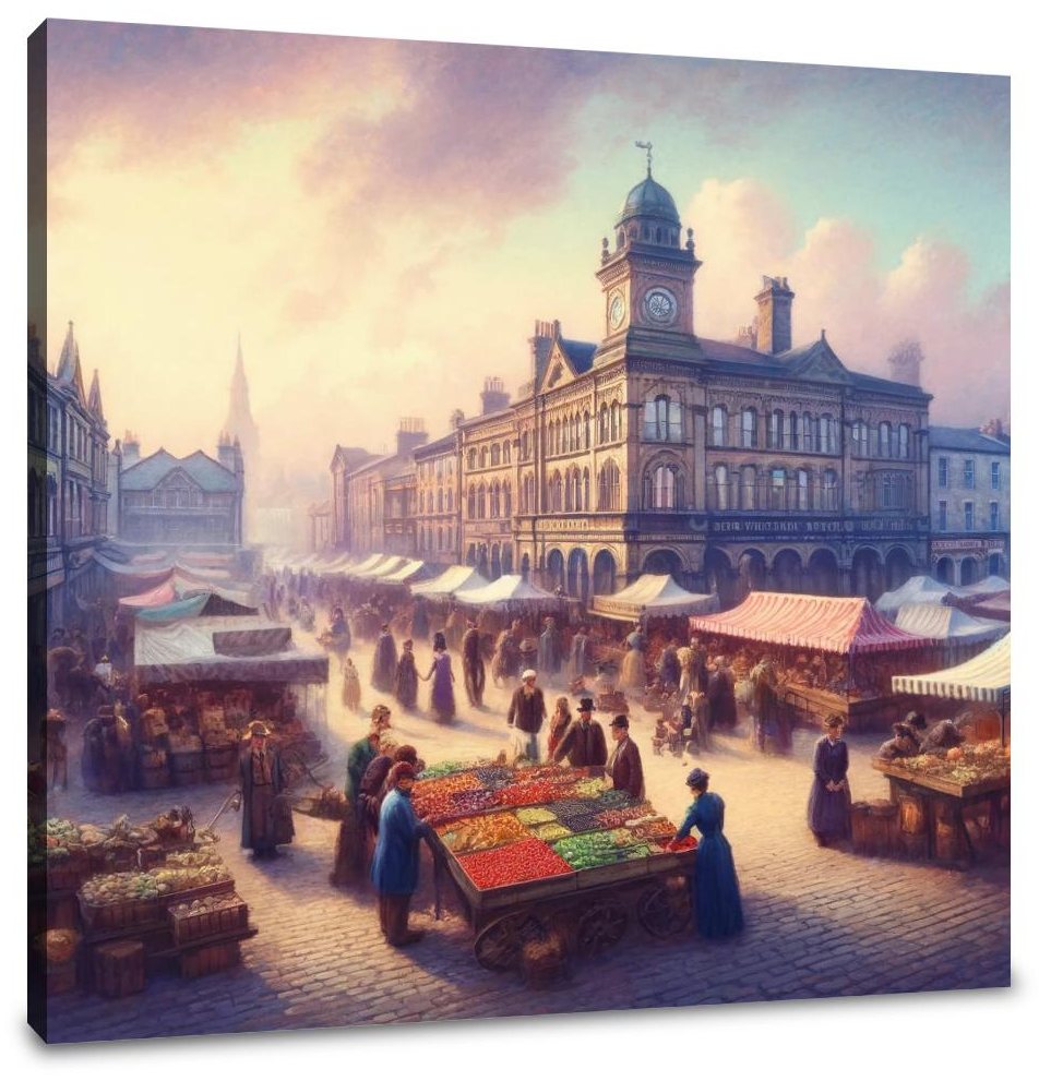Rochdale Market Day Canvas