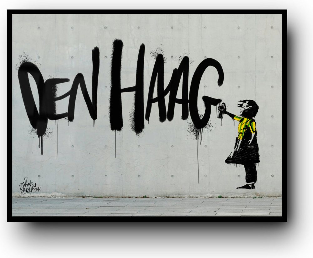 Spray Can Girl The Hague Banksy style