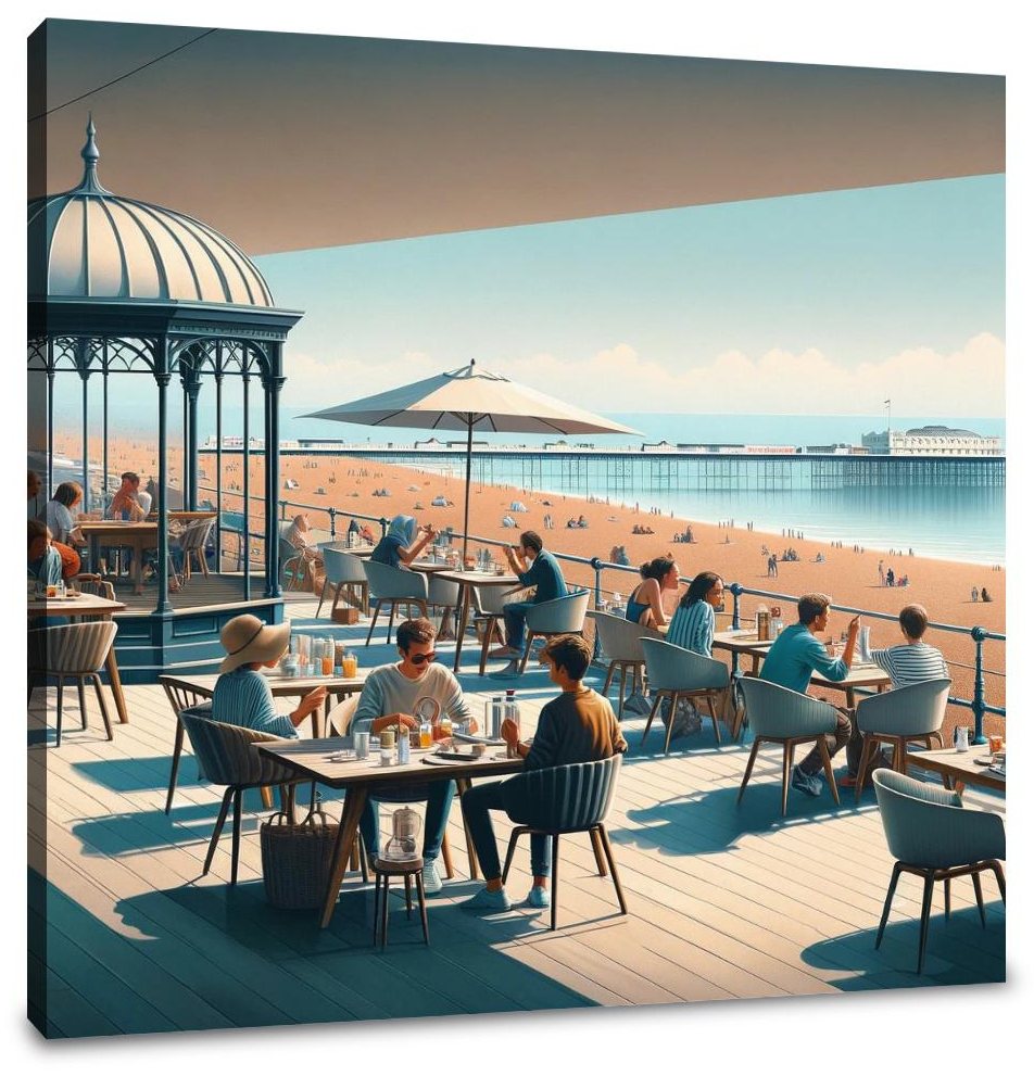 Contemporary Brighton Café Canvas