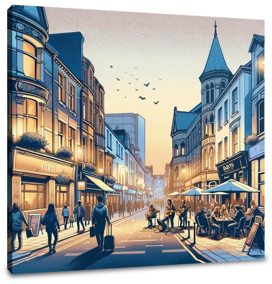 St. Mary Street Nightlife Canvas