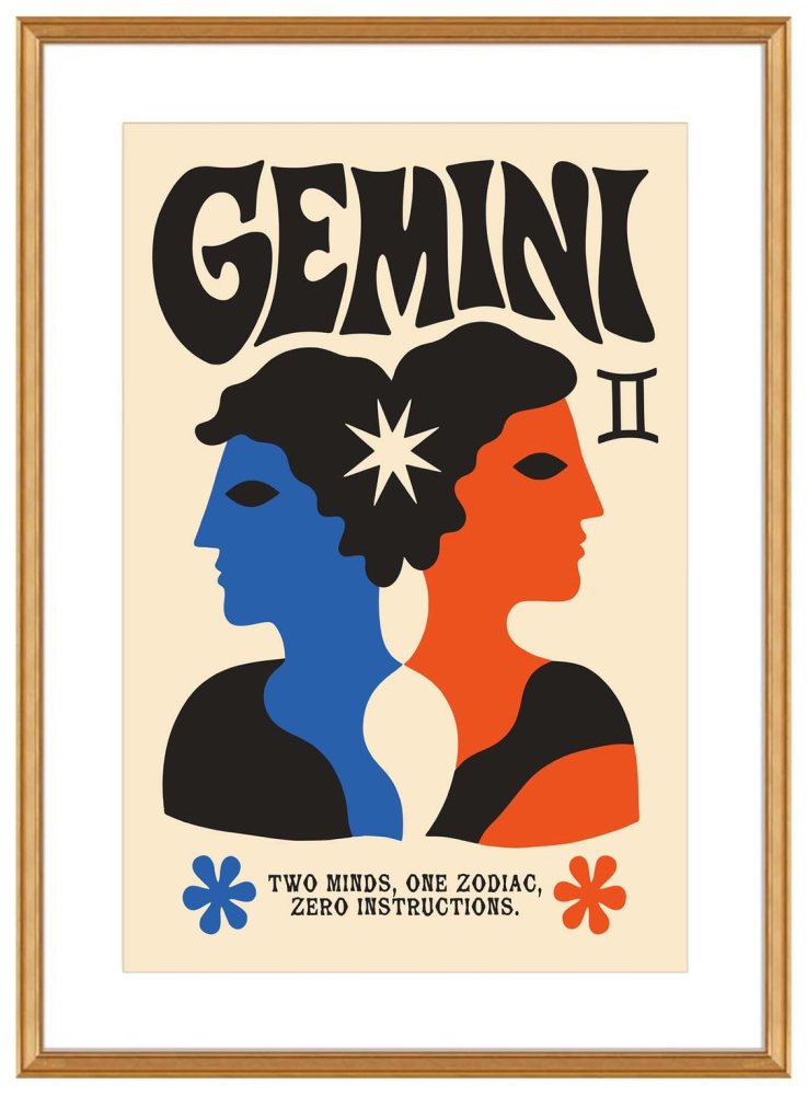 Gemini Zodiac Astrology Wall Art Print