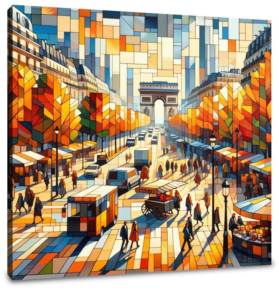 Autumn along Paris Champs-Élysées Canvas