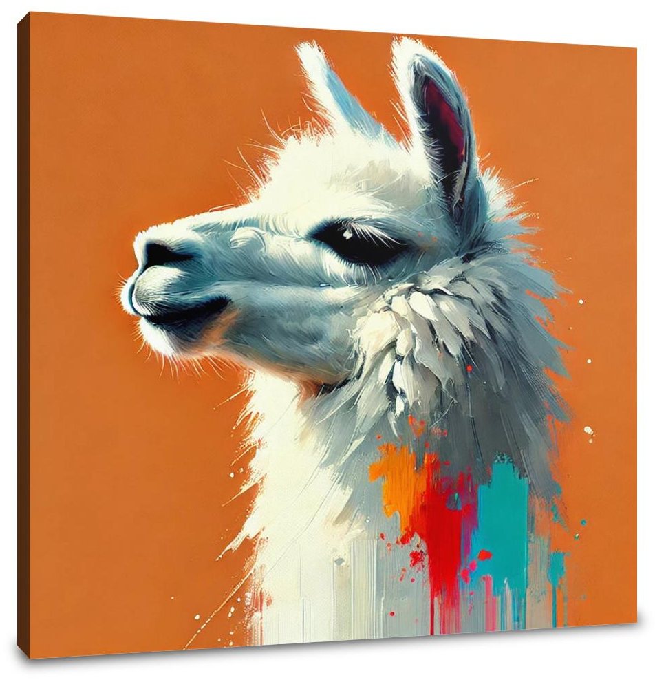 Colourful Llama Profile Canvas