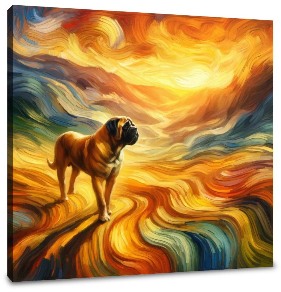 Solitary Sunset Wanderer Bullmastiff Canvas