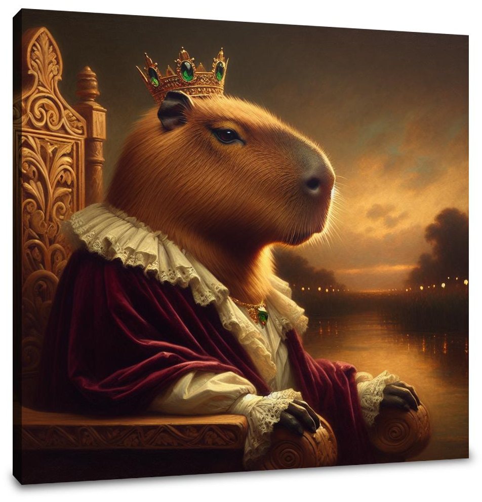 Regal Capybara Twilight Canvas