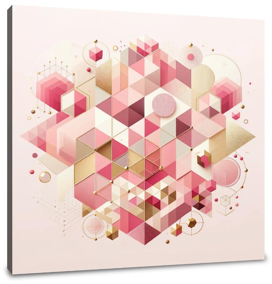 Pink Geometric Harmon Canvas