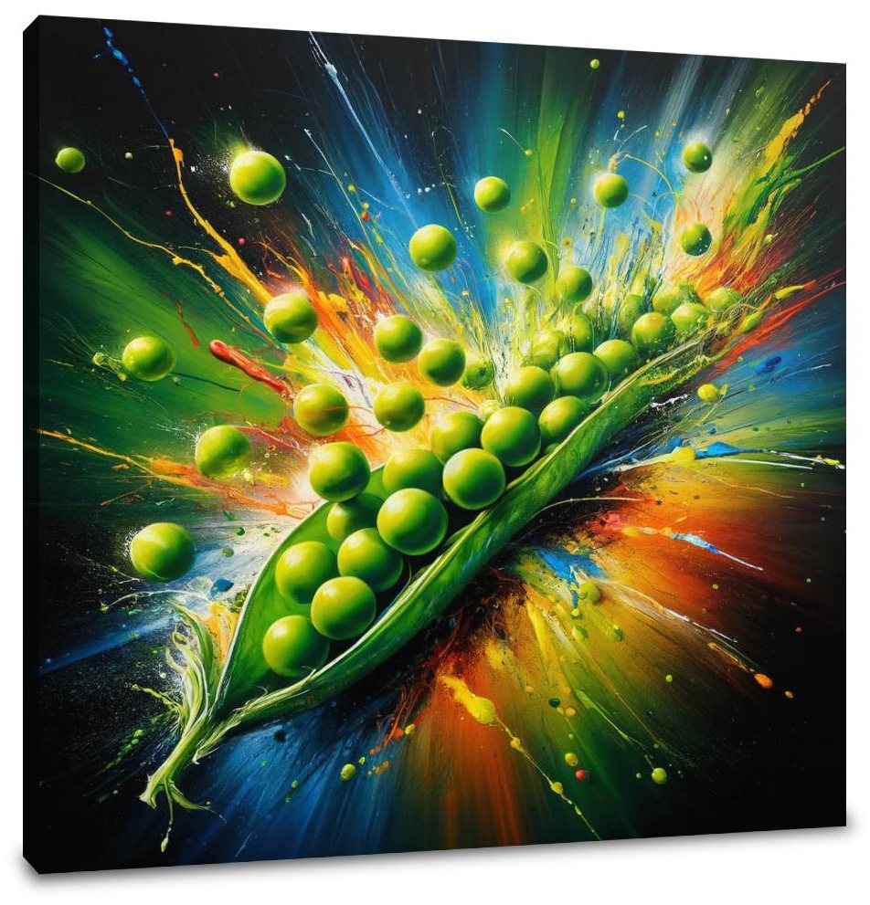 Vibrant Pea Explosion Canvas