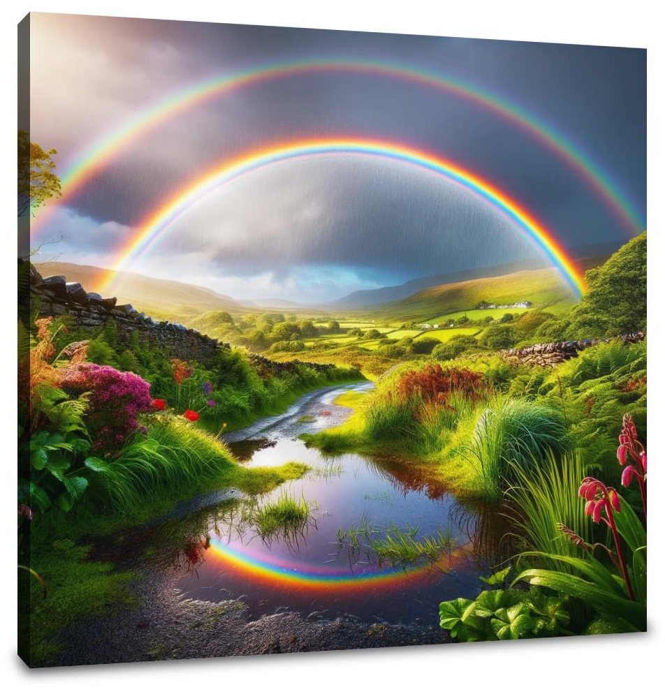 Double Rainbow Wonder Canvas