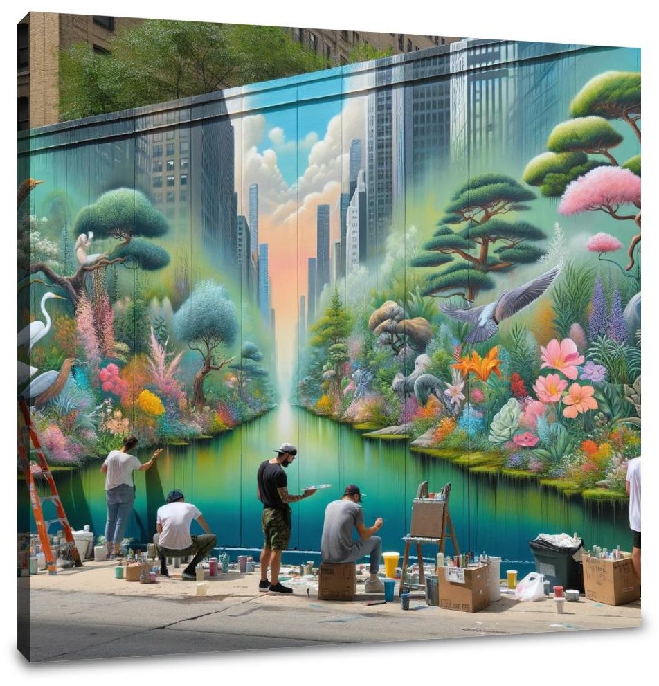 Urban Garden Mural Canvas