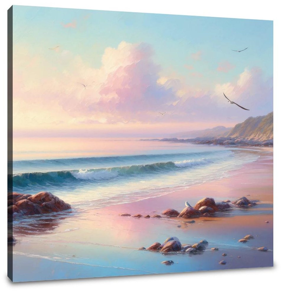Rocky Coastline at Dawn Canvas