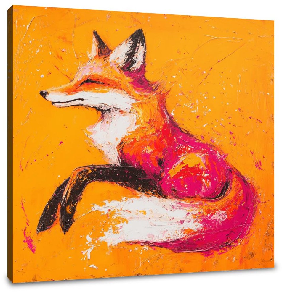 Vibrant Fox on Fiery Canvas