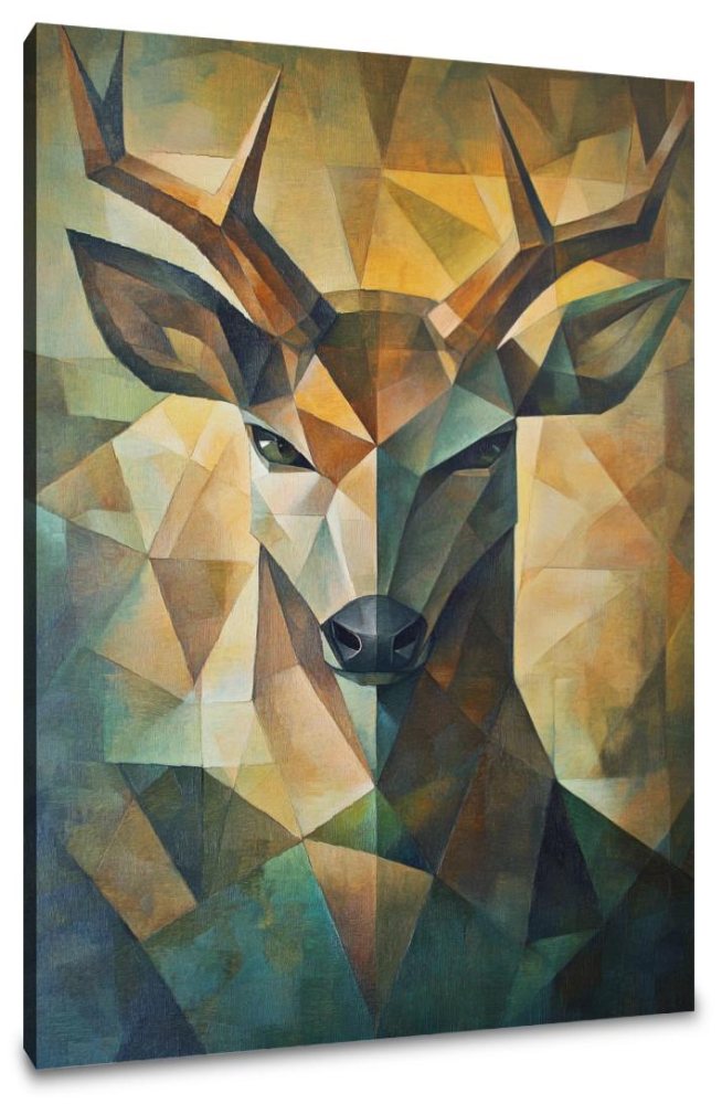 Noble Deer Geometric Canvas