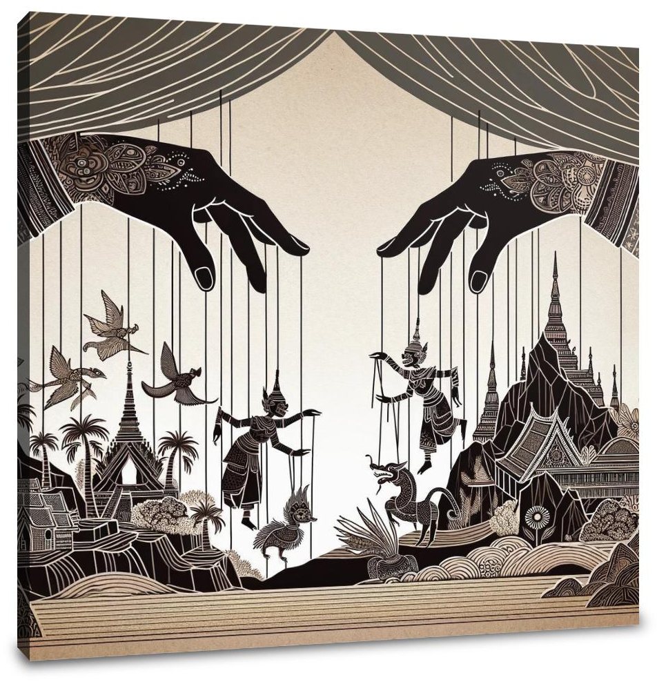 Enchanted Puppeteer's Silhouette Canvas