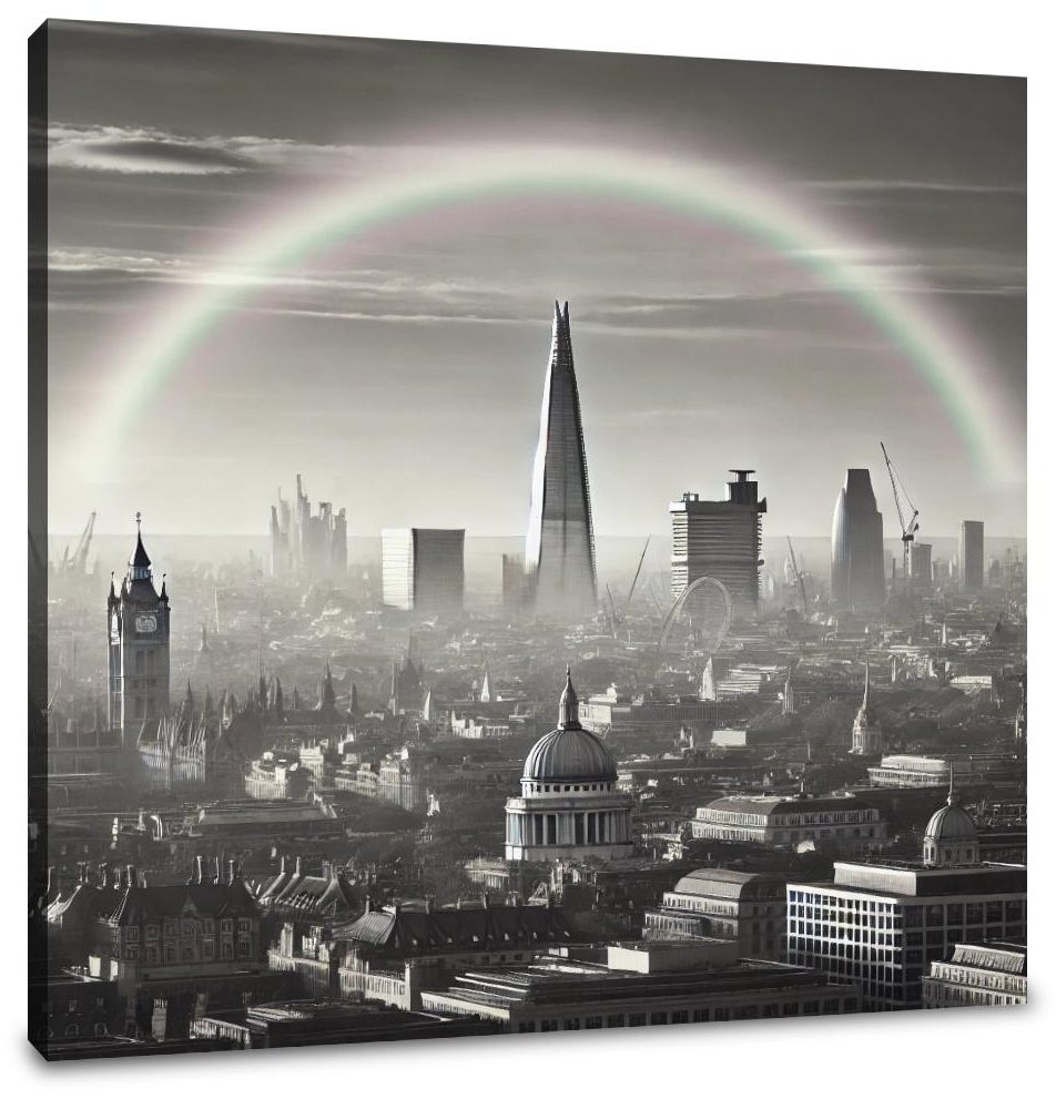 London Rainbow Skyline Canvas