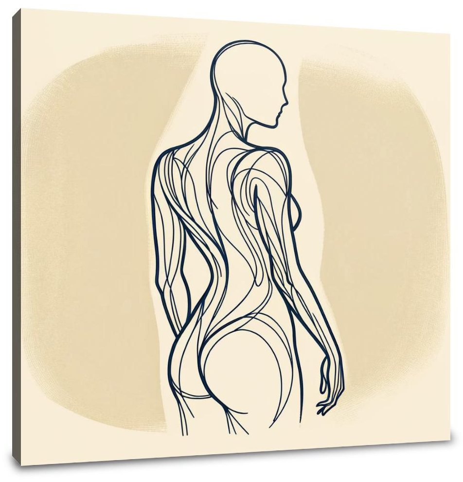 Elegance in Line: Human Contours Canvas