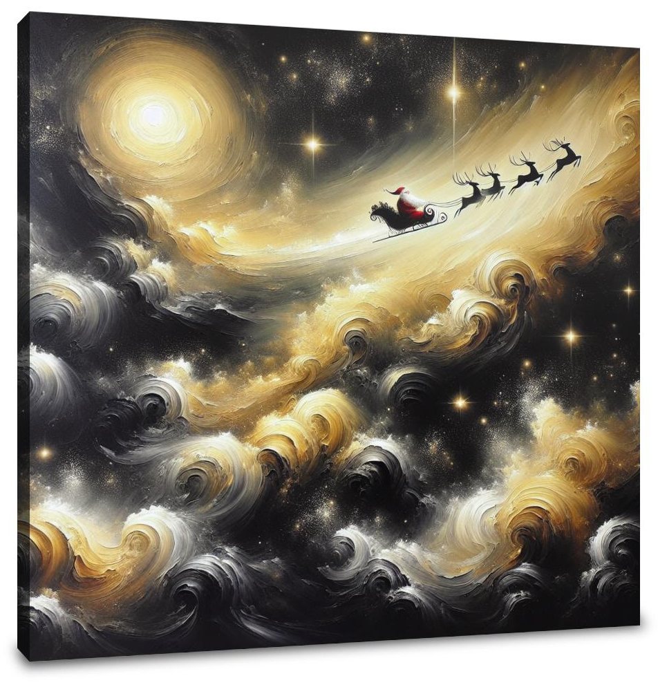 Santa's Enigmatic Night Flight Canvas