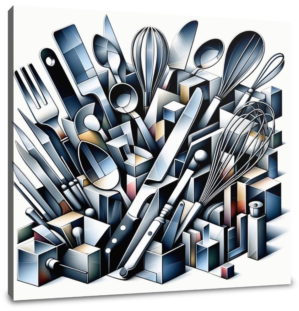 Cubist Kitchen Symphony Canvas