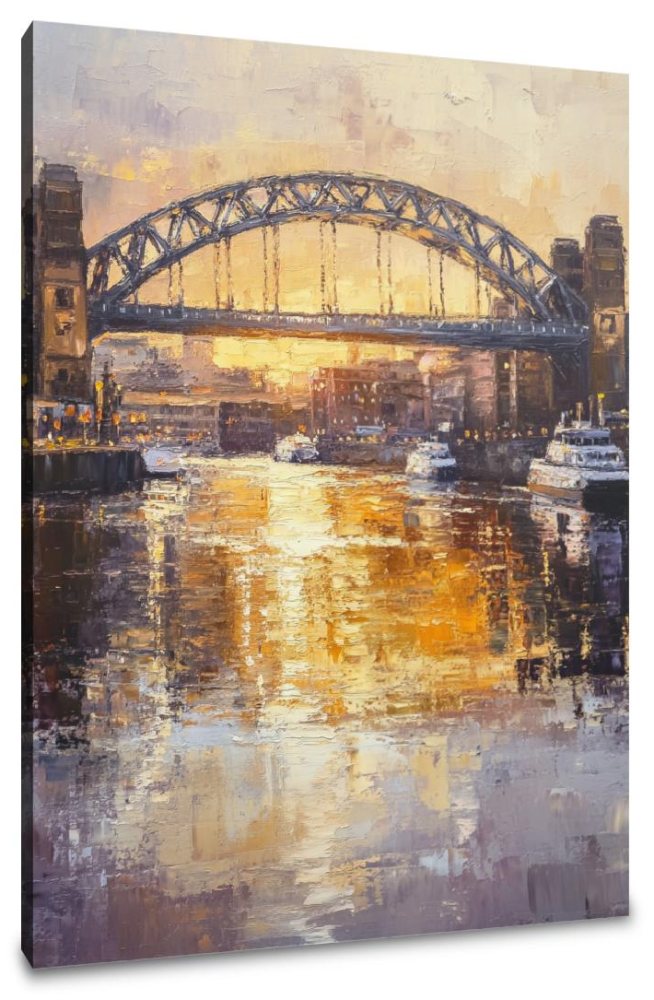 Tyne Bridge Golden Canvas