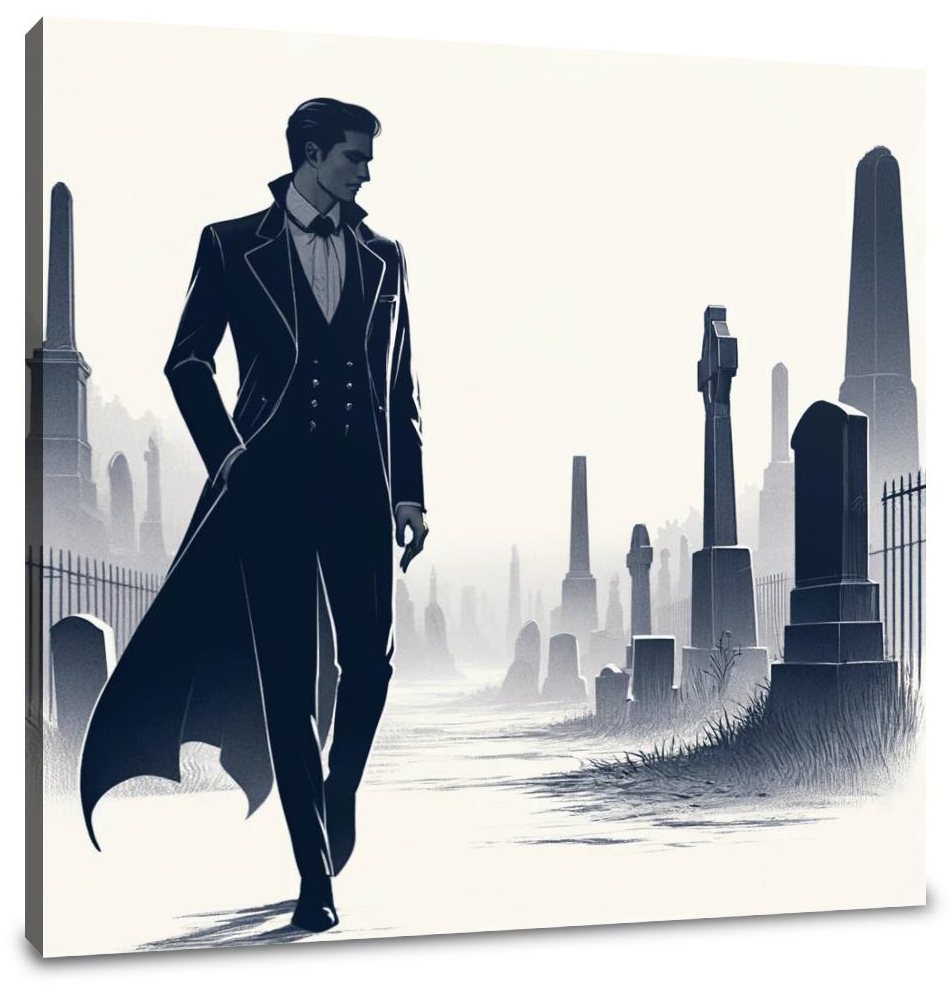 Midnight Cemetery Stroll Canvas