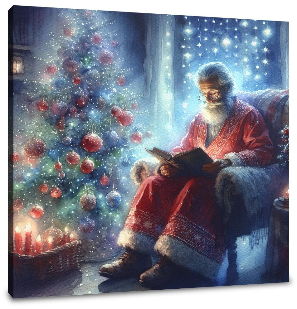 Santa's Reflective Eve Canvas