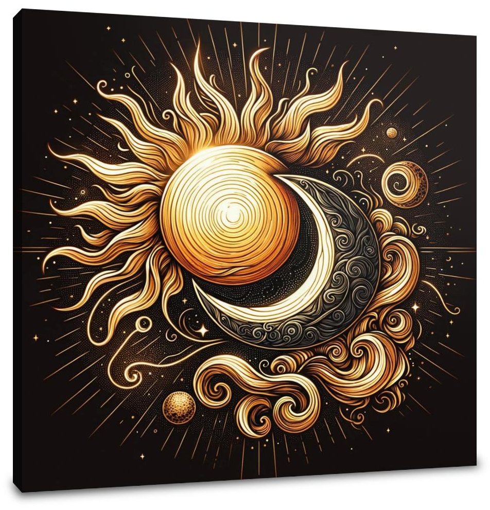 Golden Celestial Harmony Canvas