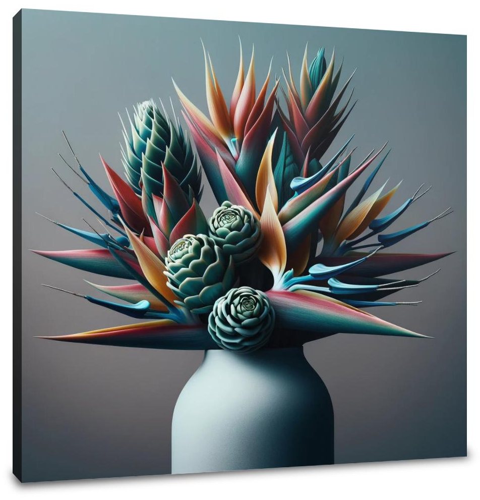 Exotic Blooms Close-Up Canvas
