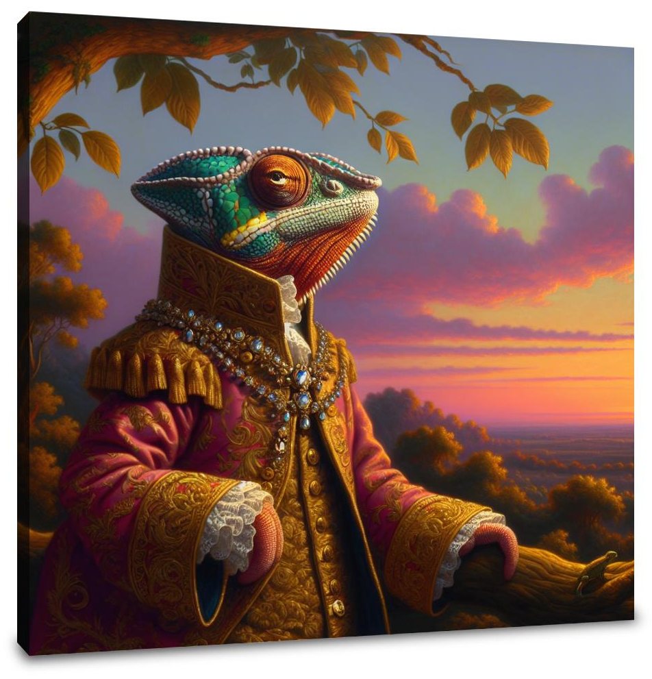Regal Chameleon Dusk Canvas