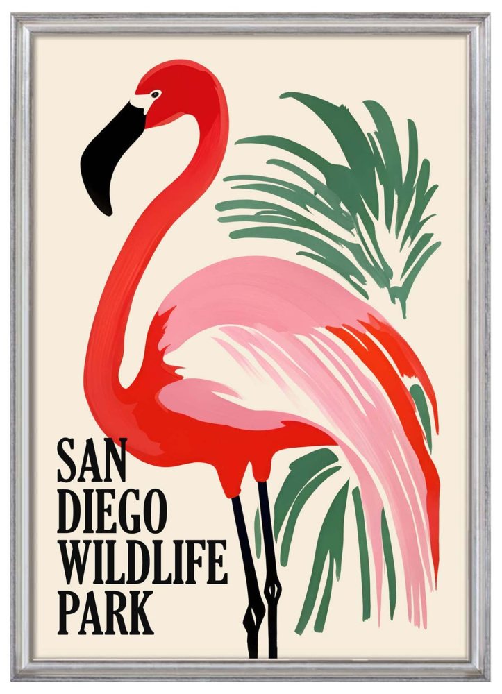 Flamingo Wildlife Park Wall Art Print