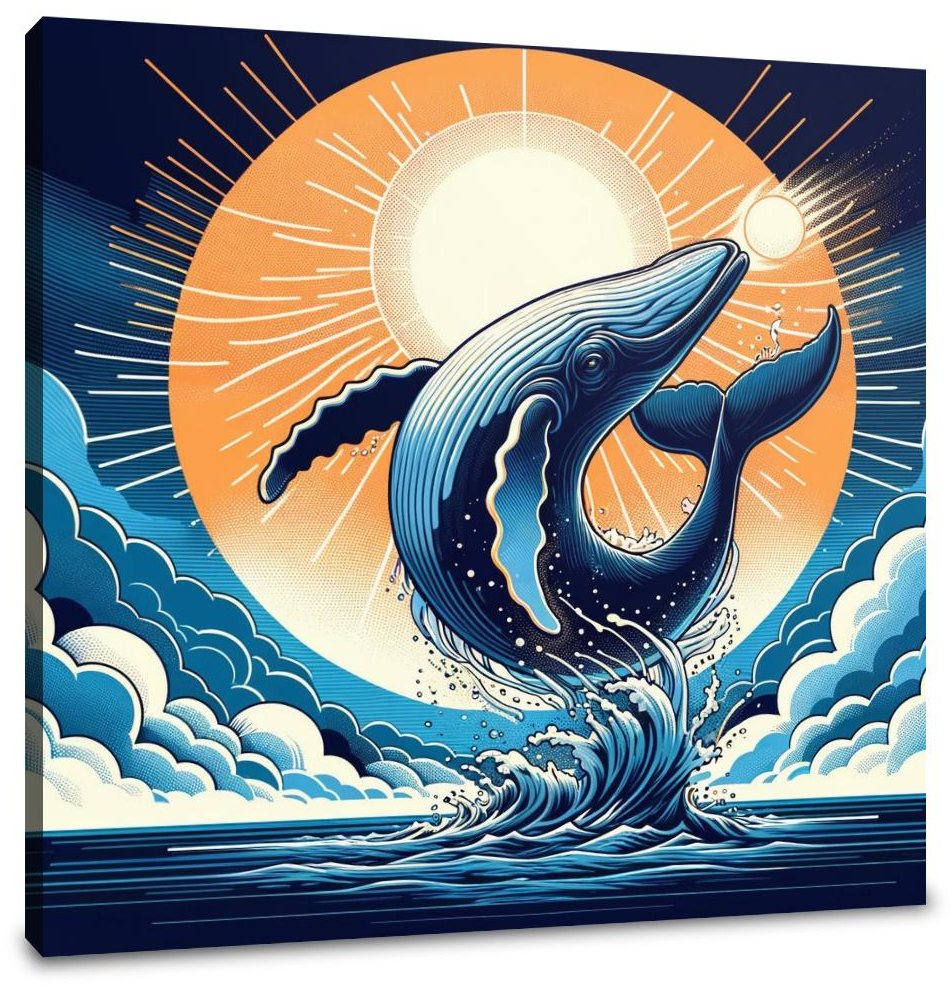 Whale's Cosmic Volley Canvas