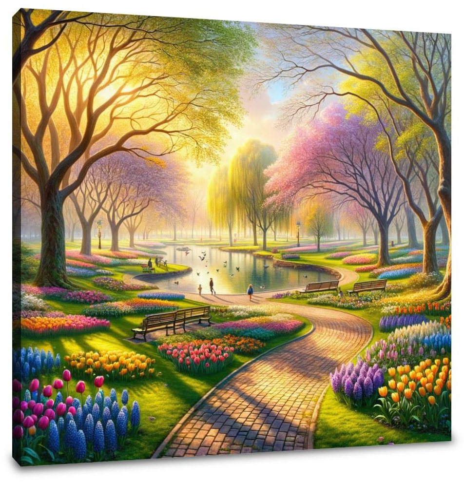 Spring's Embrace Park Canvas