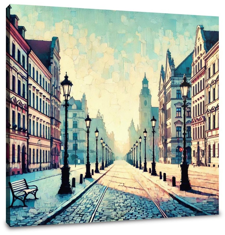Serene Morning Old Town Canvas