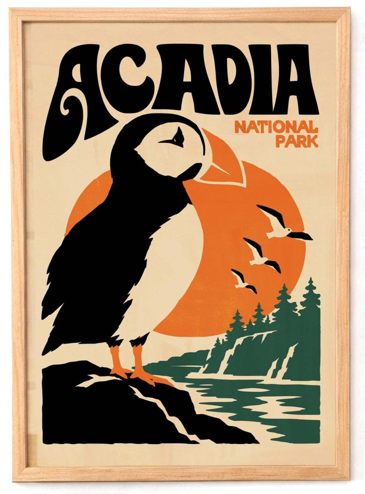 Acadia National Park Puffin Coastal Wall Art Print