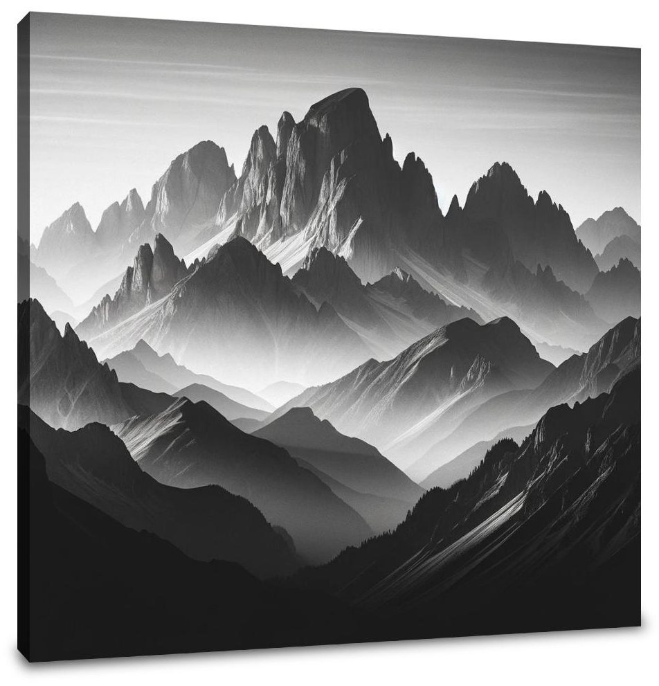Dawn's Majesty: Mountain Silhouette Canvas