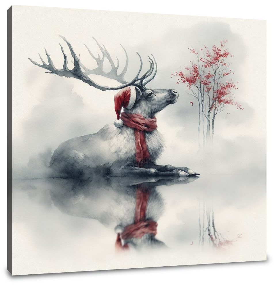 Melancholic Reindeer Solitude Canvas