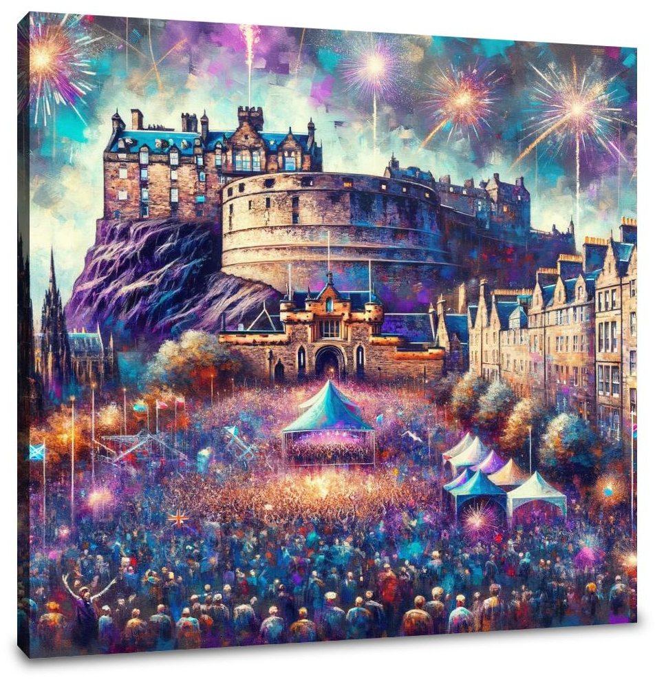 Edinburgh Festival Castle Glow Canvas