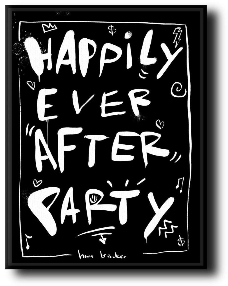 Happily ever after party on black