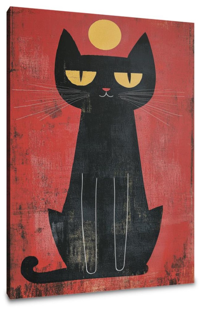 Edgy Black Cat Canvas