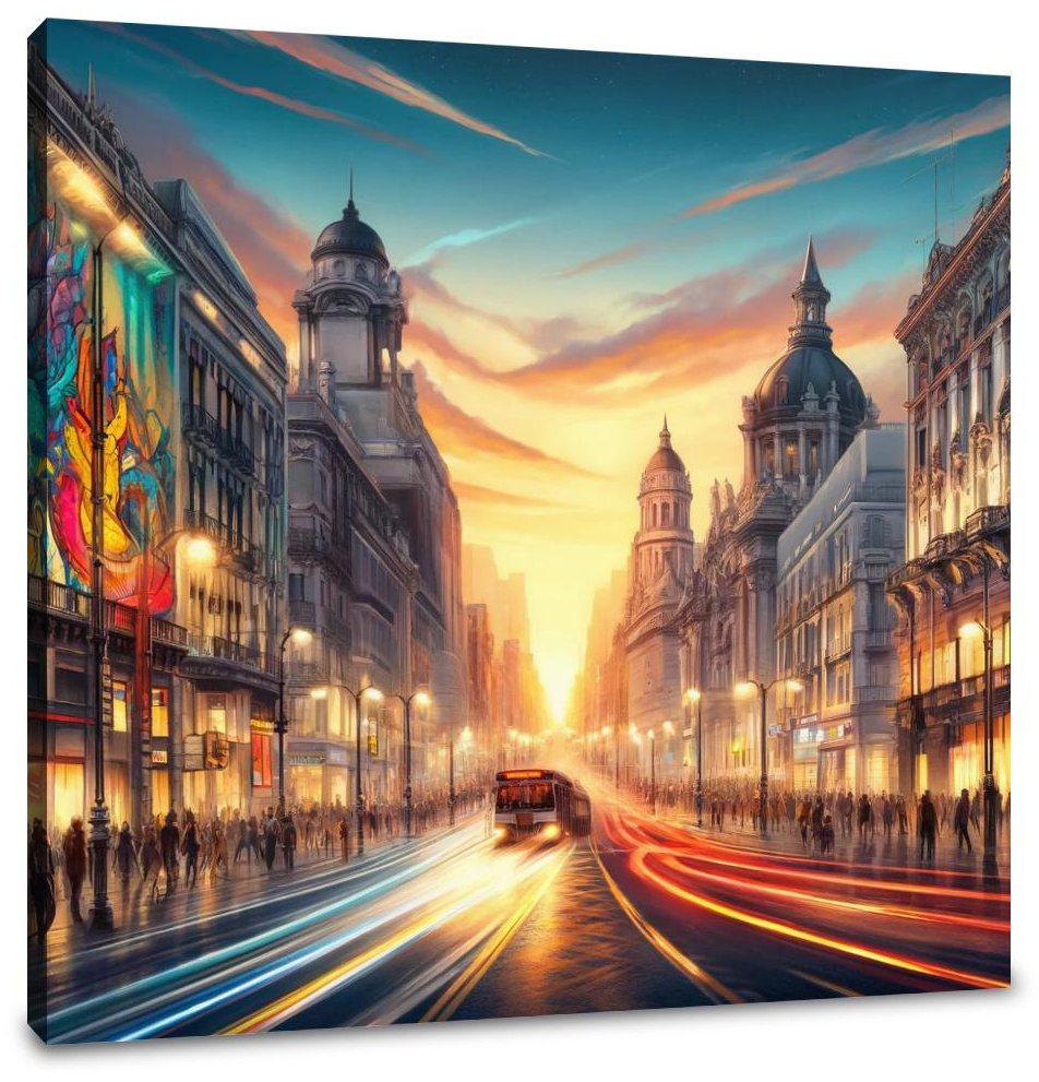 Urban Sunset Symphony Canvas