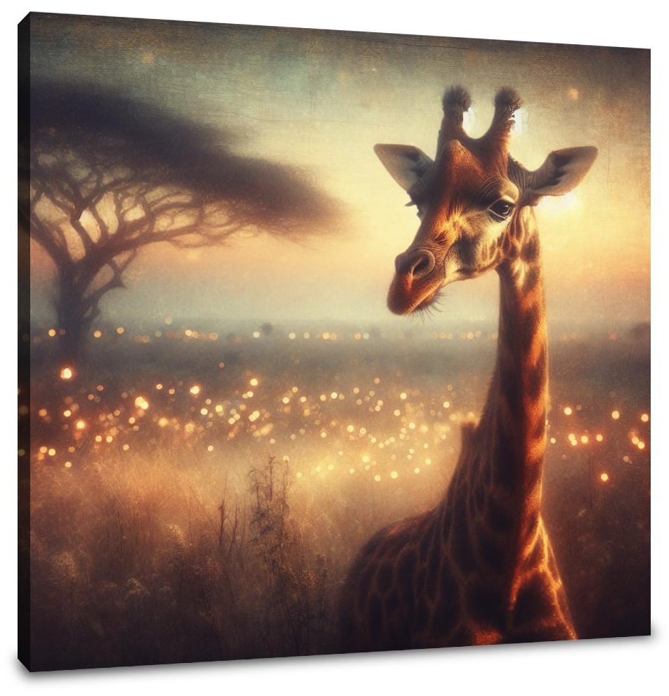 Regal Dawn Giraffe Canvas