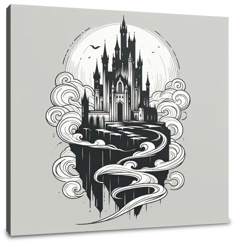 Misty Gothic Castle Canvas