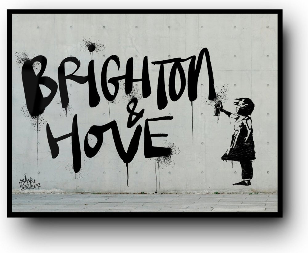 Brighton and Hove Spraycan Girl – Brighton and Hove Inspired Street Art