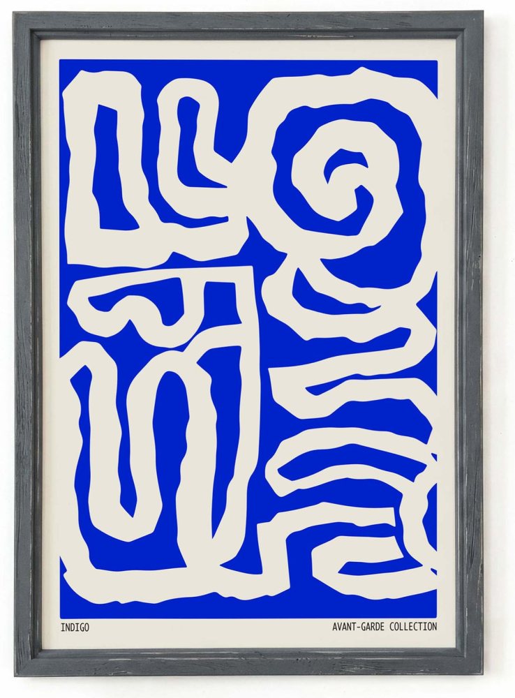 Indigo Abstract Print